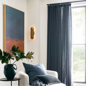 Pottery Barn 3-In-1 Pole Top Belgian Flax Linen Curtain